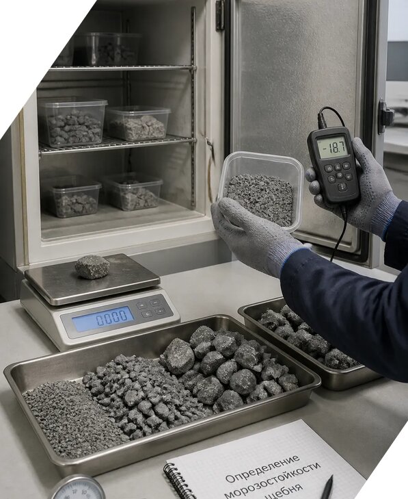 Определение морозостойкости щебня в Губахе от 3628 р. | ЭкспертизаРоссия